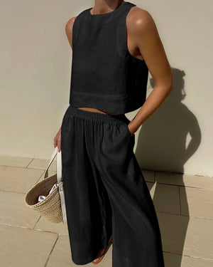 Completo Top Corto e Pantaloni Ampi