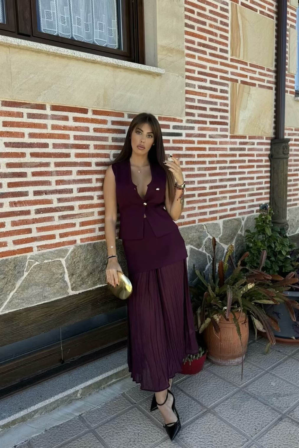 Completo Sofisticato con Gonna Plissettata