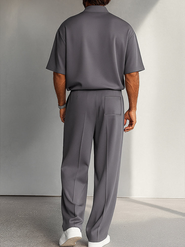 Donald Completo Due Pezzi Moderno con Zip e Pantaloni Ampii