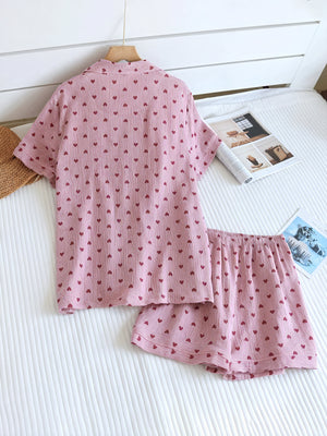 Pigiama a Righe e Cuori