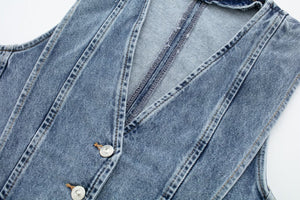 Gilet in Denim Sagomato