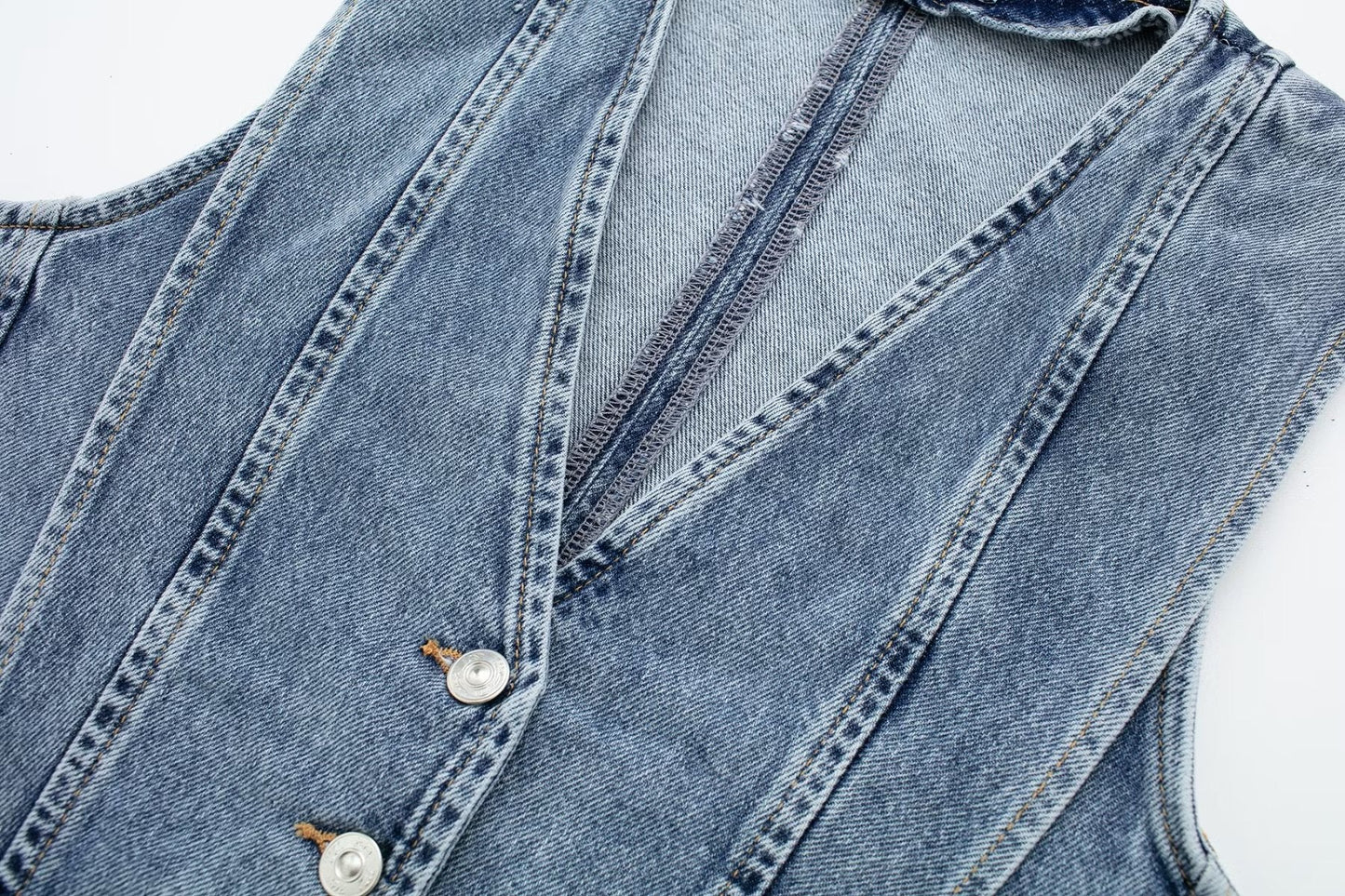Gilet in Denim Sagomato