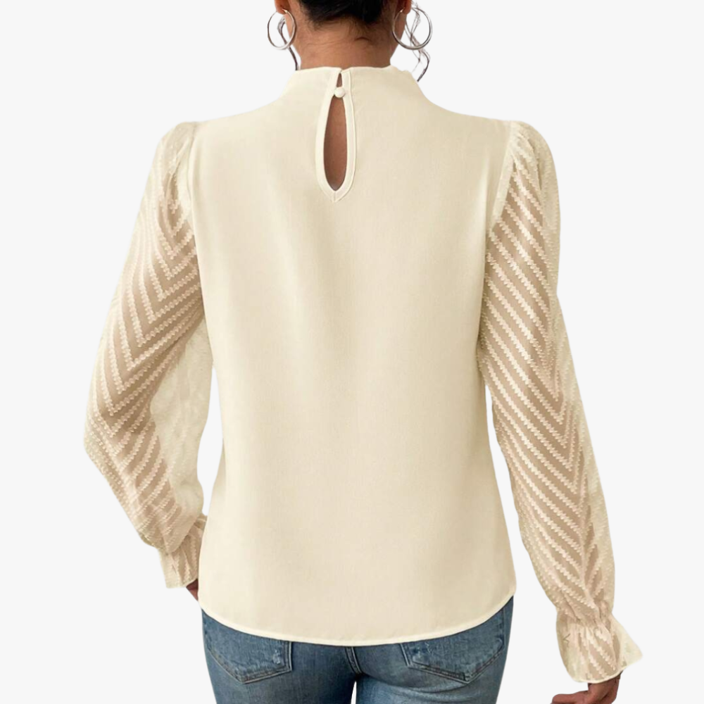 Blusa Elegante con Maniche Trasparenti