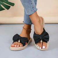 Sandali Slide Donna – Fiocco Decorativo e Suola Corda