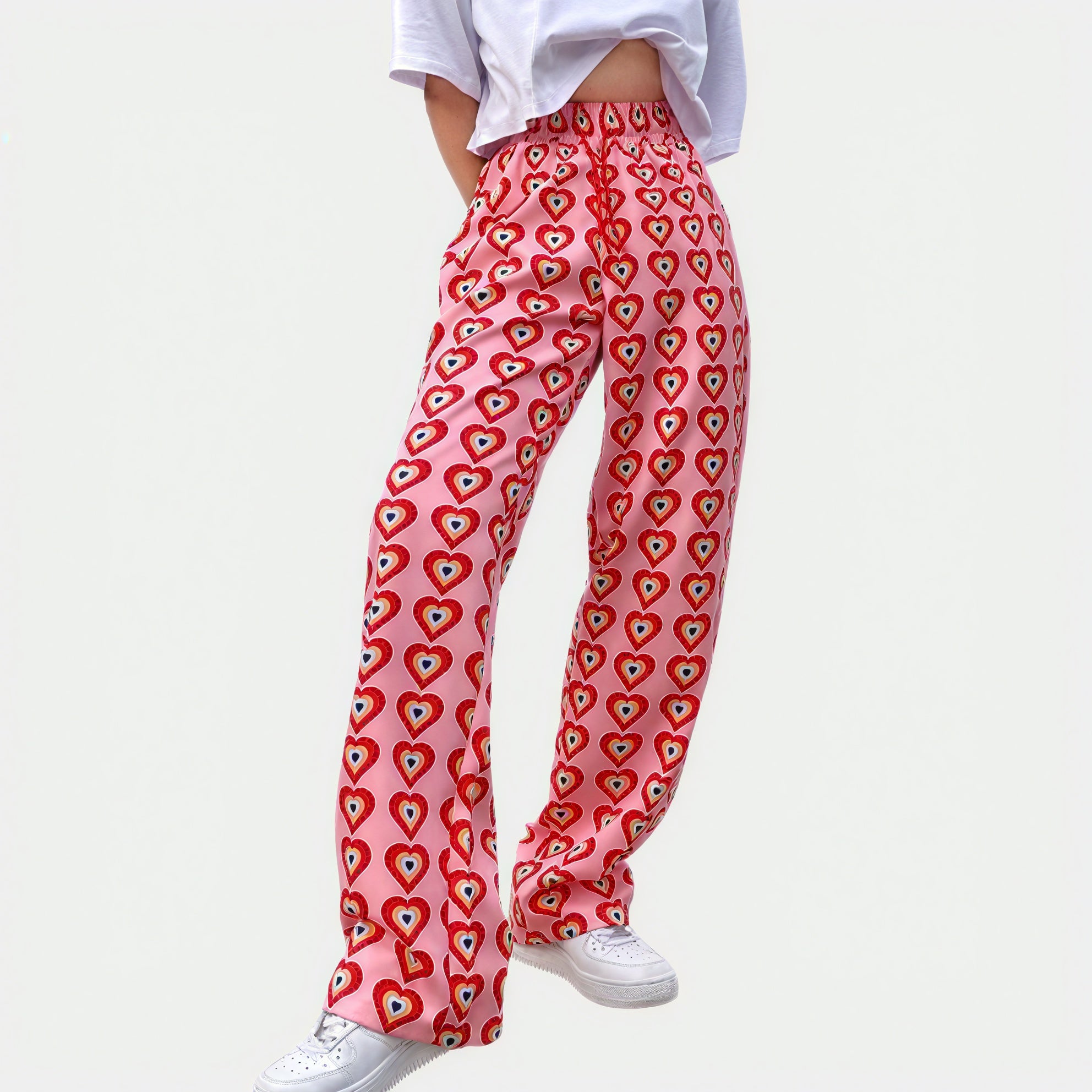 Pantaloni Ampi Fantasia Cuore