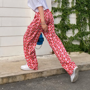 Pantaloni Ampi Fantasia Cuore
