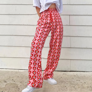 Pantaloni Ampi Fantasia Cuore