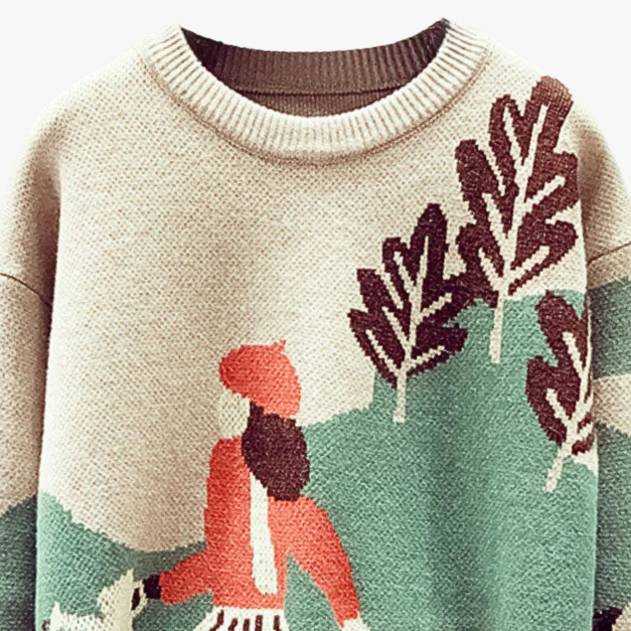 Maglione Oversize con Design Giocoso