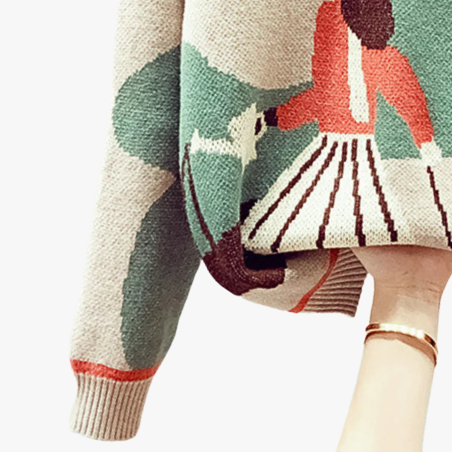 Maglione Oversize con Design Giocoso