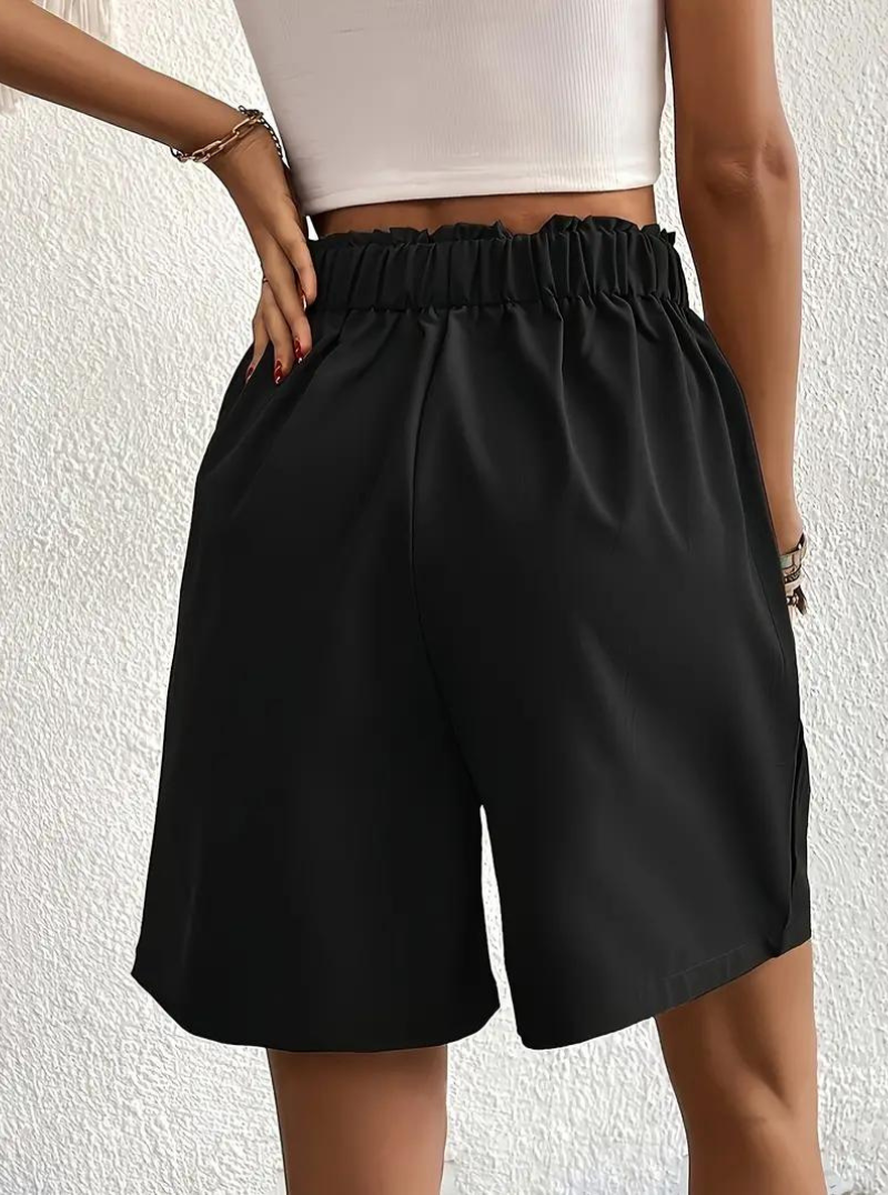 Donna Shorts Vita Alta Pieghe Frontali Tasche Funzionali-82558-651c12f8-43eb-4831-bb49-07d5fefaea76