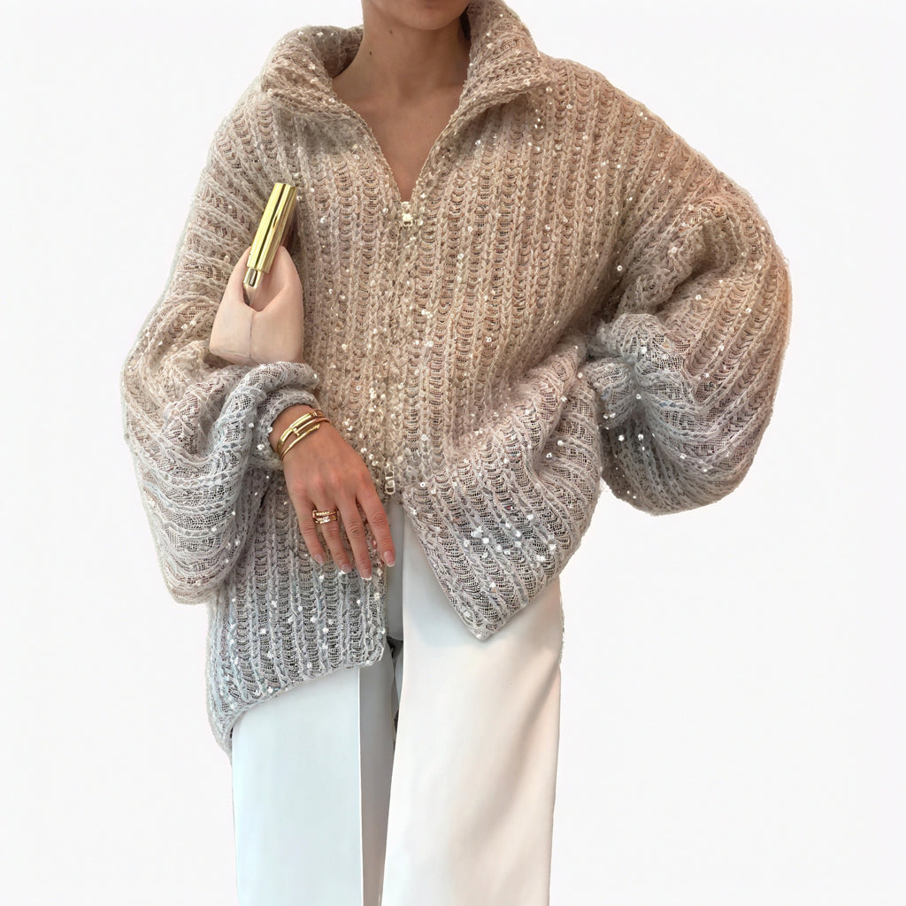 Abito Elegante con Cardigan Oversized