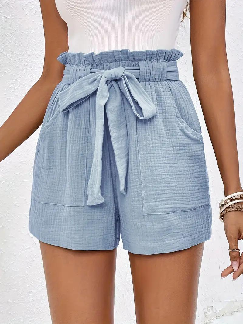 Shorts a Vita Alta con Cintura