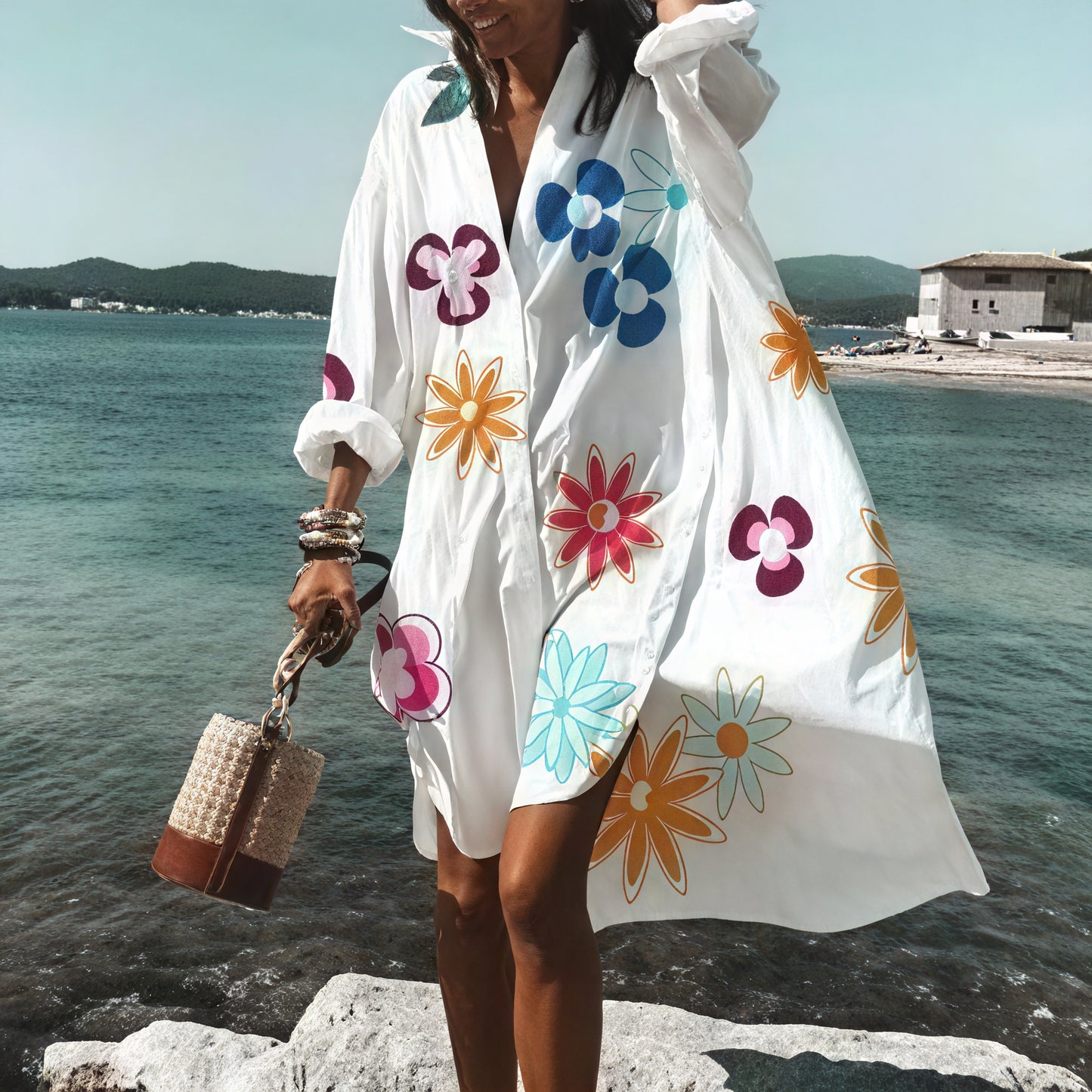 Abito Estivo Oversized con Bottoni