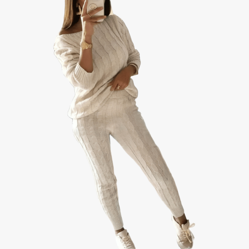 Set Attivo in Maglia con Pantaloni Tapered