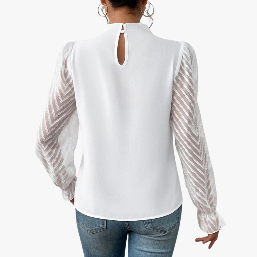 Blusa Elegante con Maniche Trasparenti