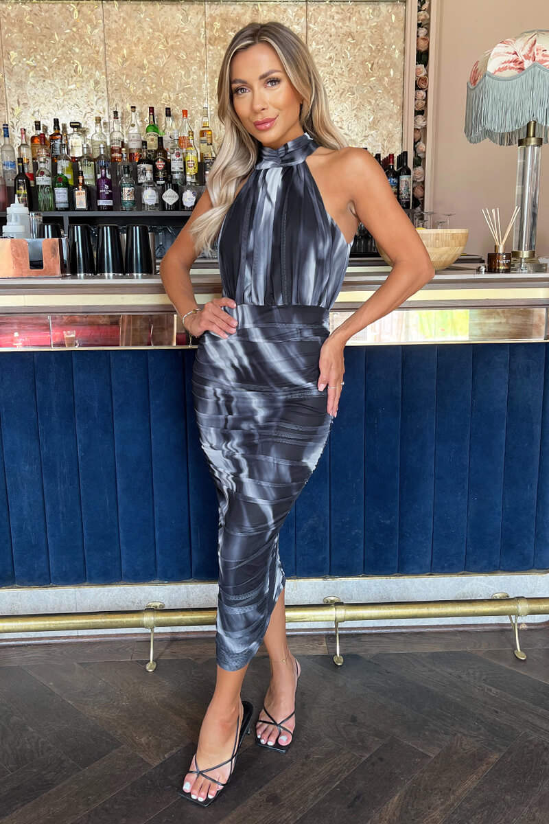 Abito Midi con Scollo Halter Sofisticato