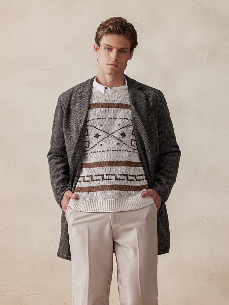 Vintage Herringbone Tweed Coat Coat coofandy 