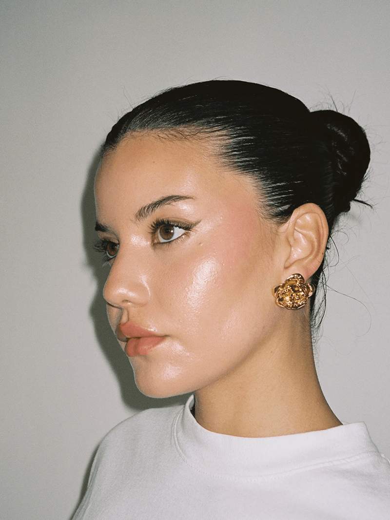 Orecchini a Bottone Rosa