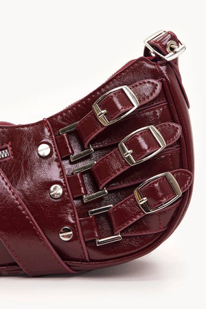 Borsa Baguette con Fibbie e Zip