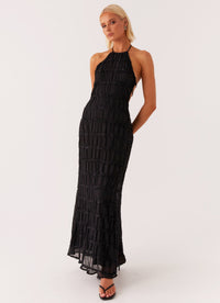Abito Maxi Testurizzato – Scollo All'Americana