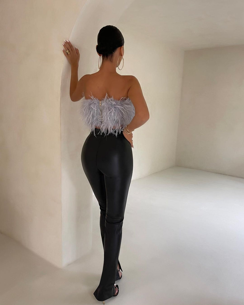 Top Piume Sofisticato