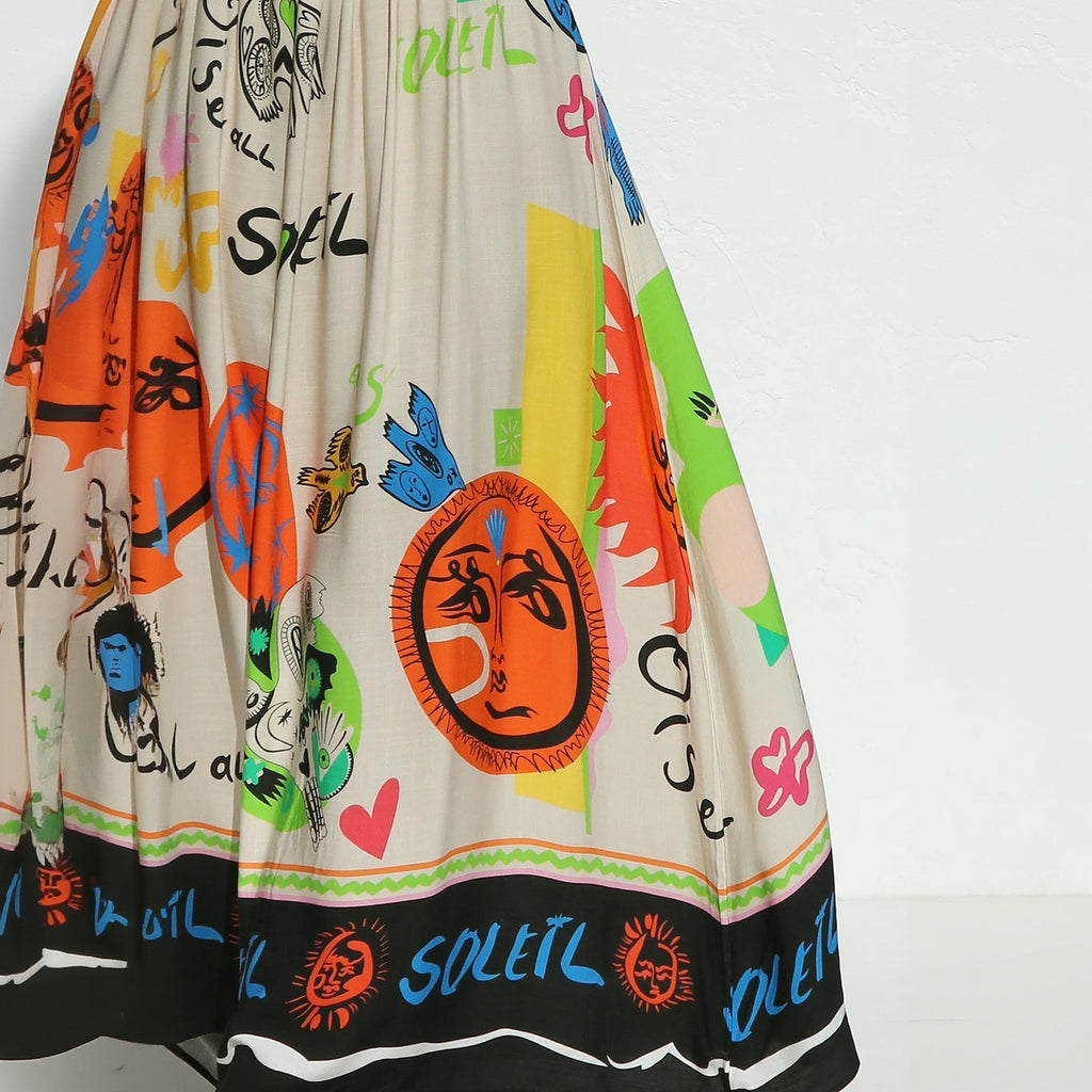 Abito Lungo Estivo con Stampa Artistica