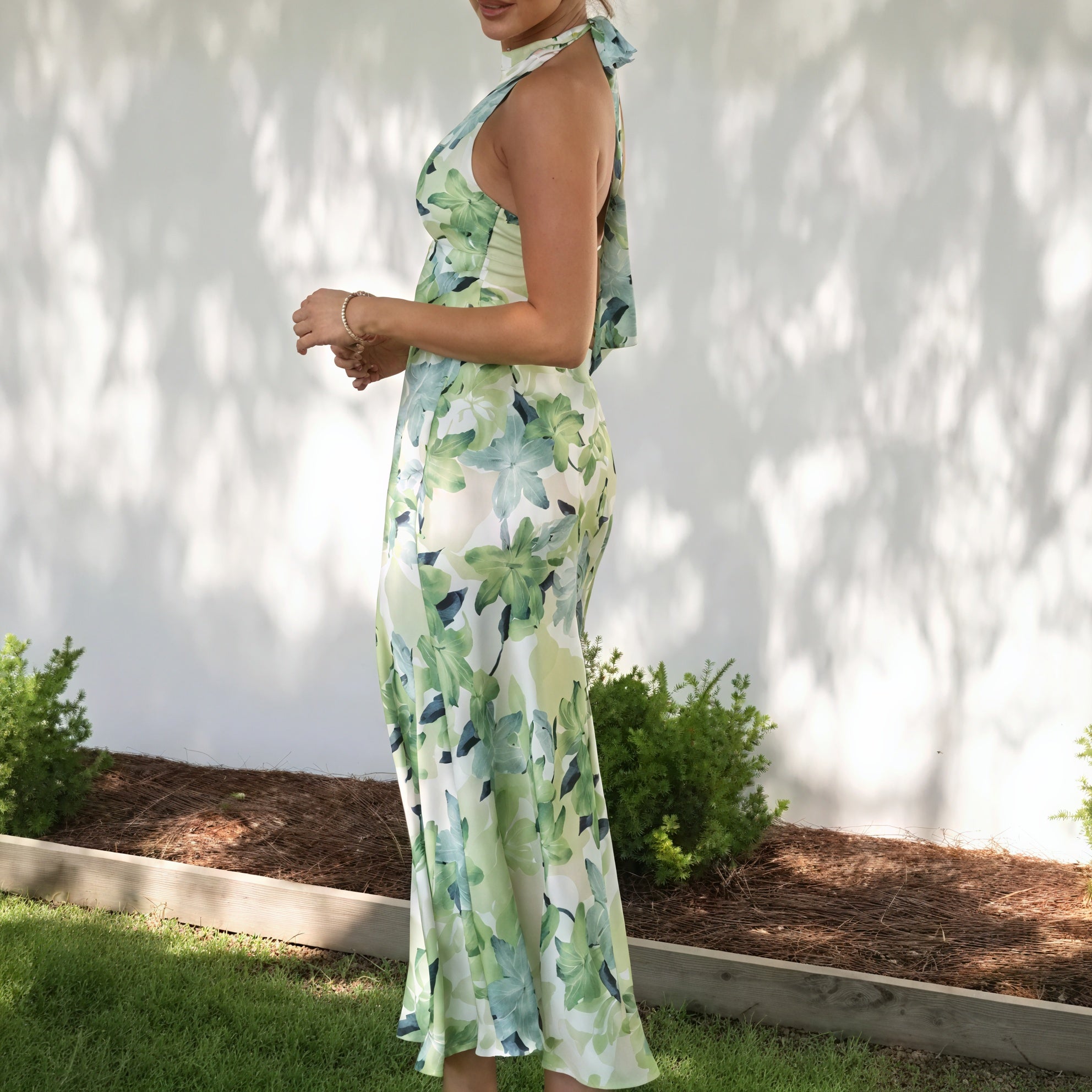 Abito Lungo Floreale con Scollo Halter