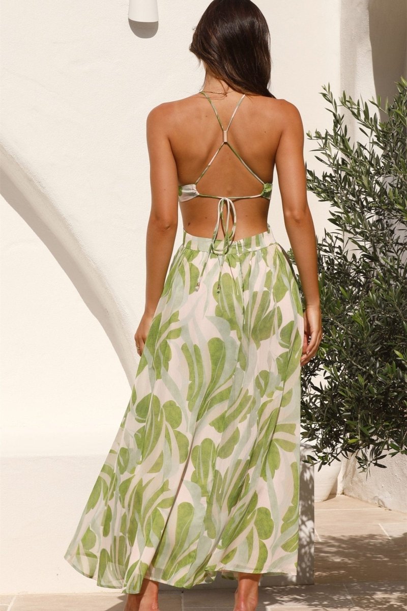 Abito Maxi Halter con Dettagli Cut-Out