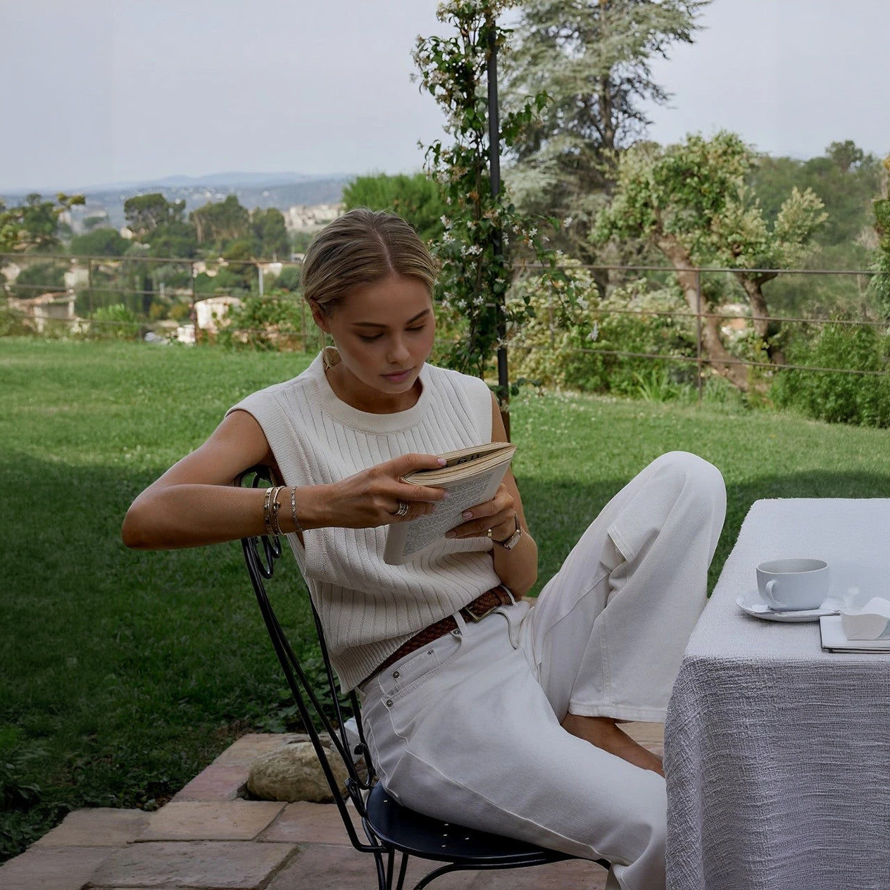 Top Knit Ribbed Senza Maniche