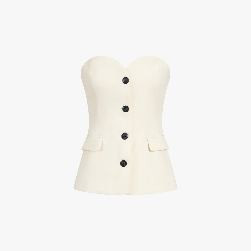 Completo Chic Strapless con Pantaloni Ampi