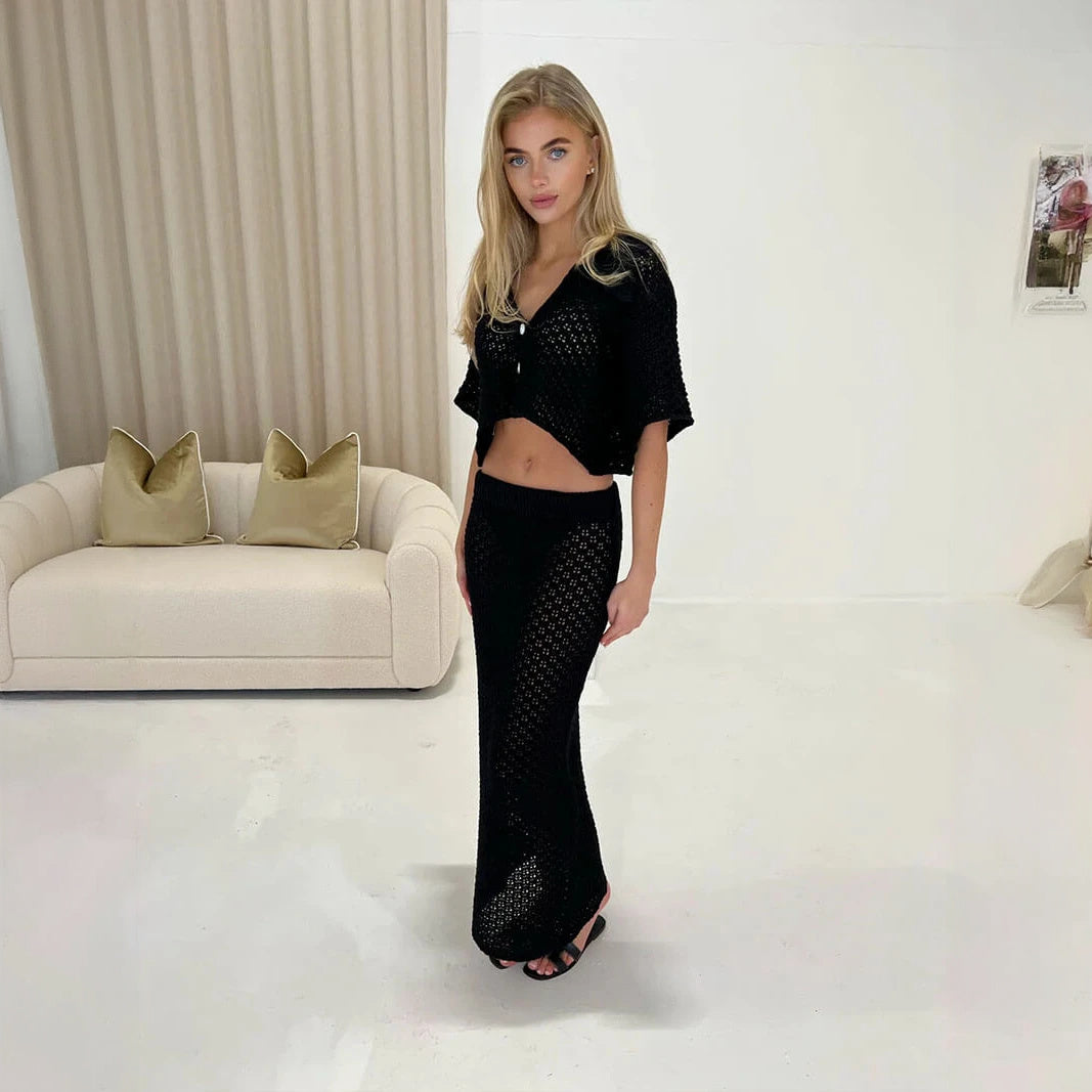 Completo Top Corto e Gonna Lunga Bohémien