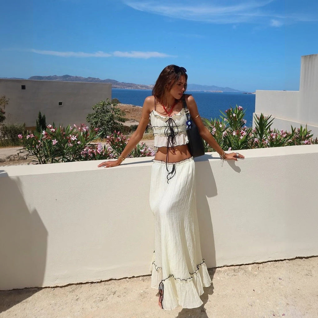 Completo Estivo Top e Gonna a Volant