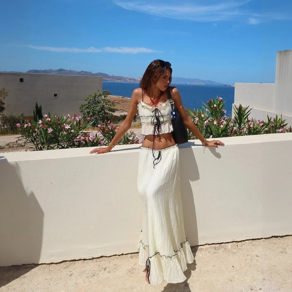 Completo Estivo Top e Gonna a Volant