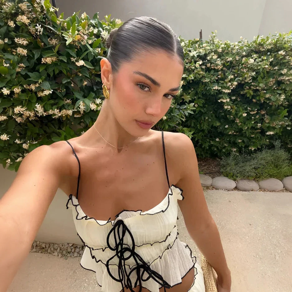 Completo Estivo Top e Gonna a Volant