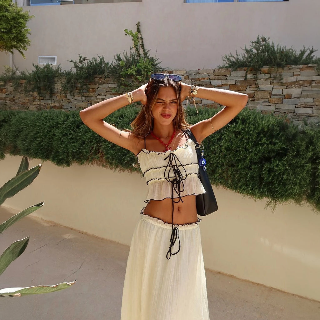 Completo Estivo Top e Gonna a Volant