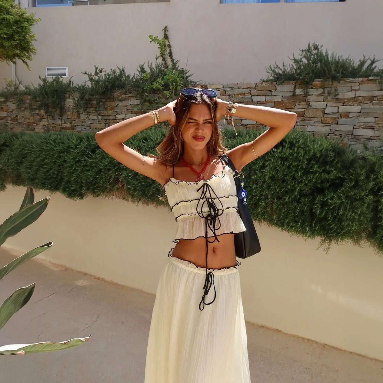 Completo Estivo Top e Gonna a Volant