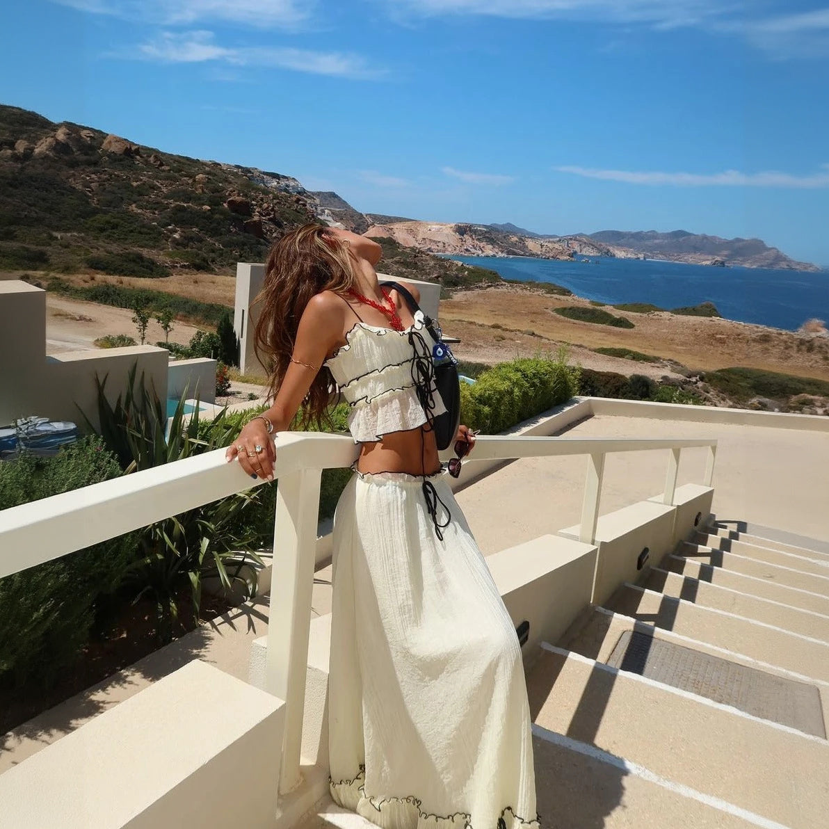 Completo Estivo Top e Gonna a Volant