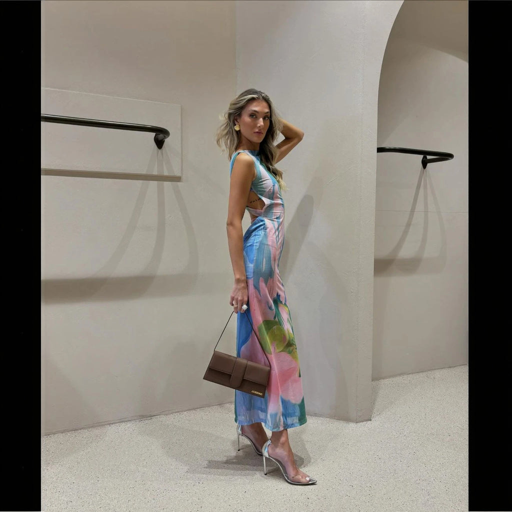 Abito Chic con Stampa Floreale Vivace