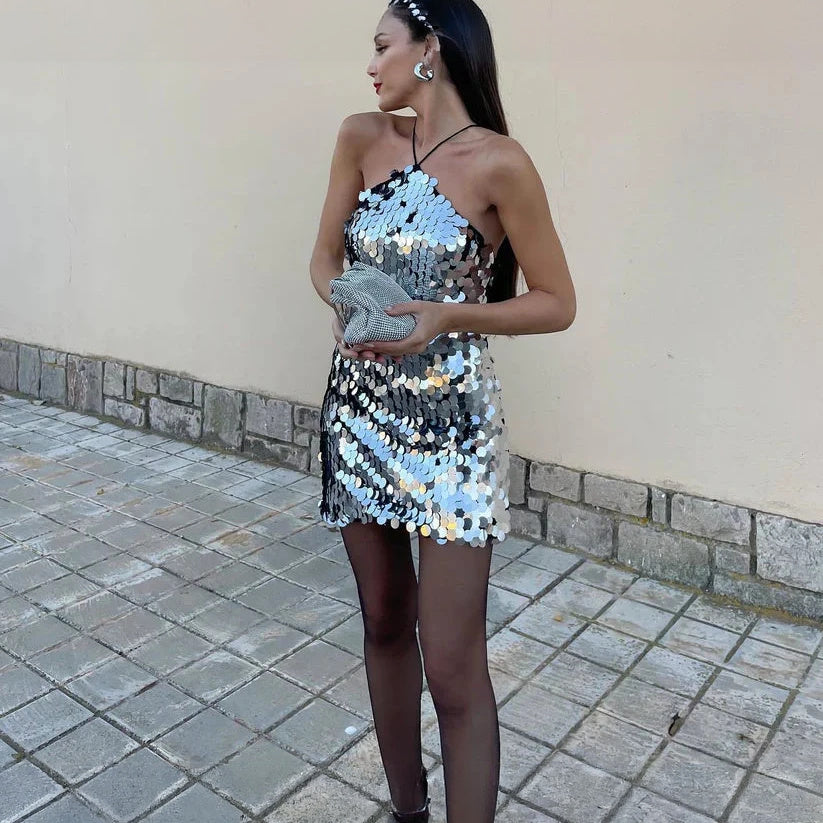 Mini Abito Glamour con Paillettes