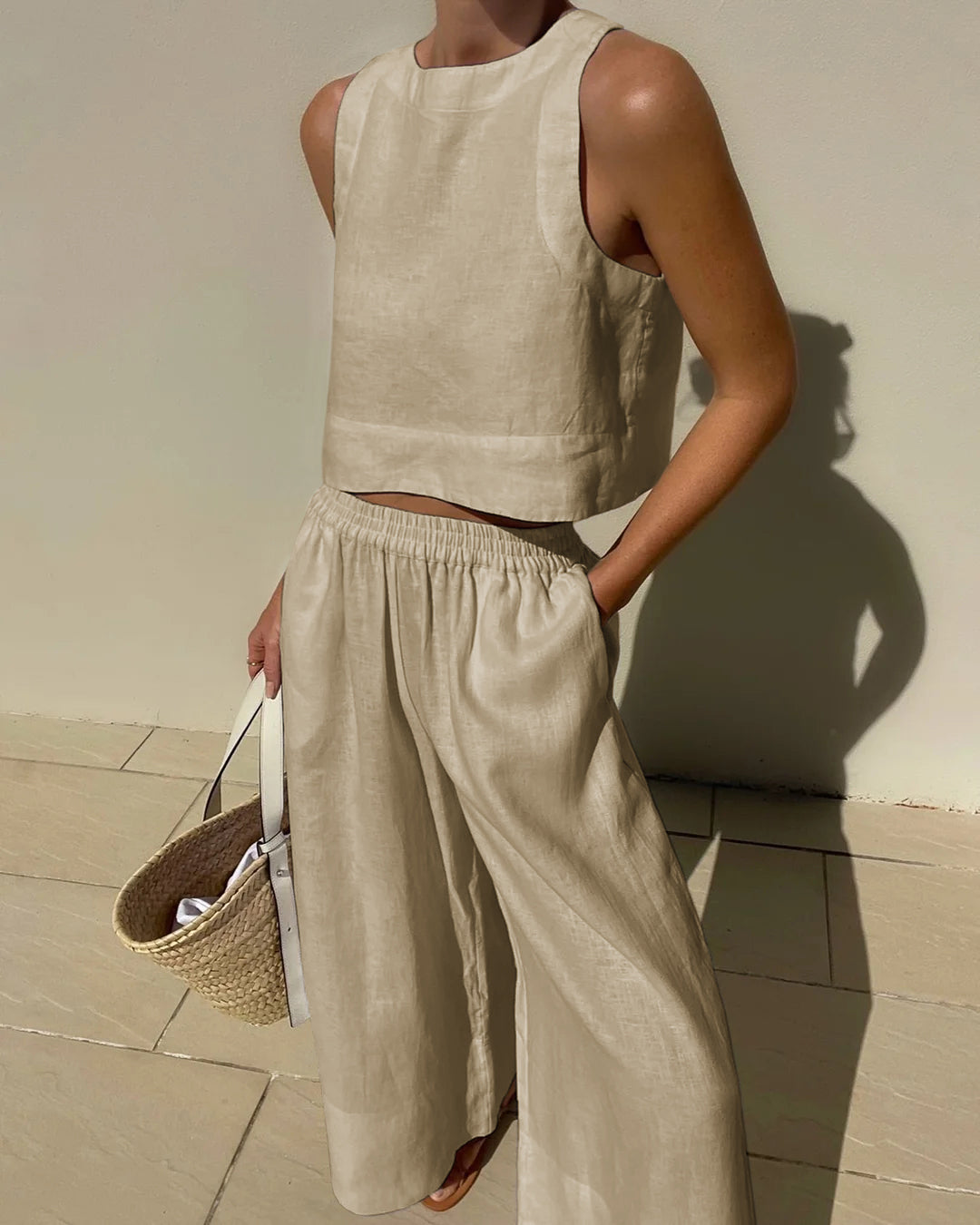 Completo Top Corto e Pantaloni Ampi