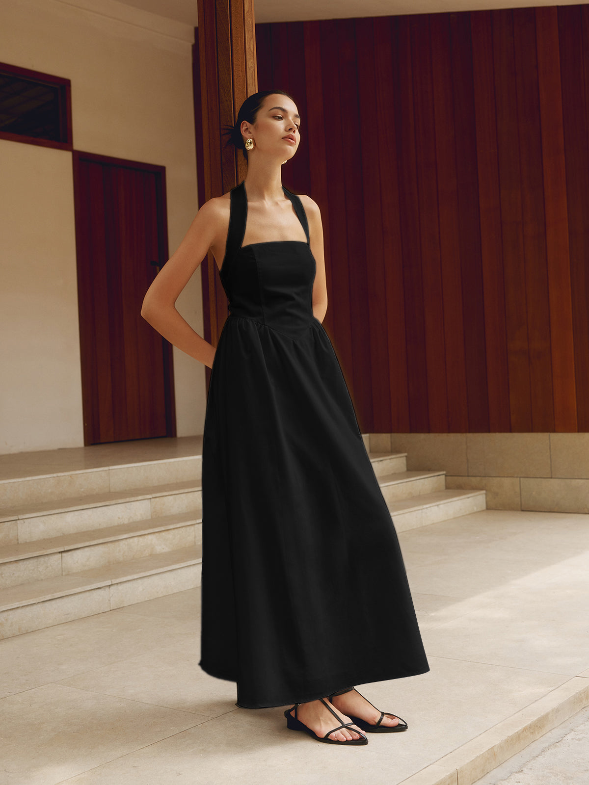 Abito A-Line con Scollo All'Americana