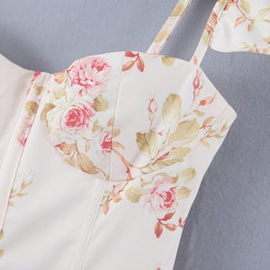 Top Floreale Romantico con Dettagli in Pizzo