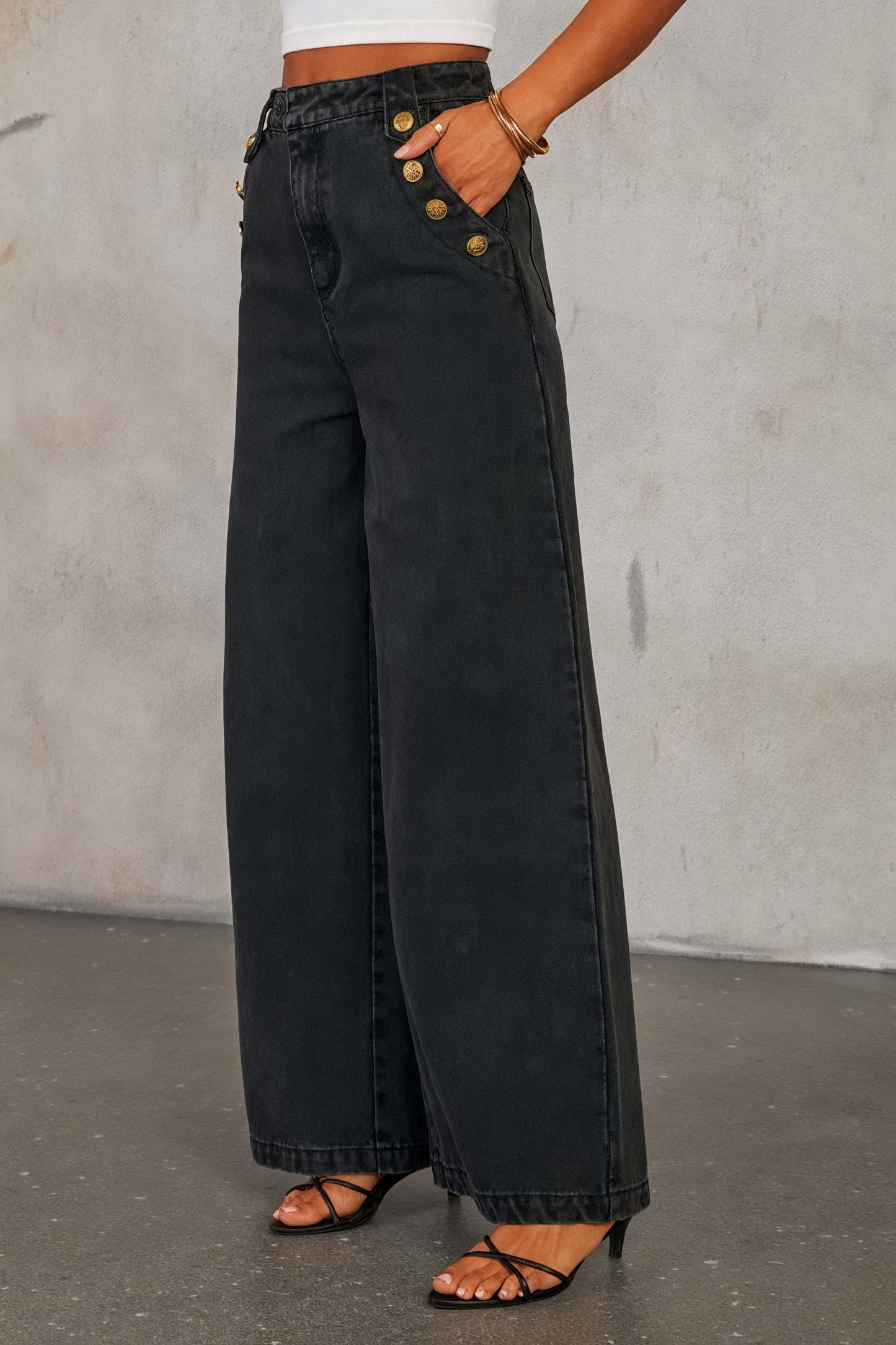 Completo Denim: Gilet & Pantaloni Palazzo