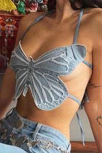 Top Halter a Farfalla