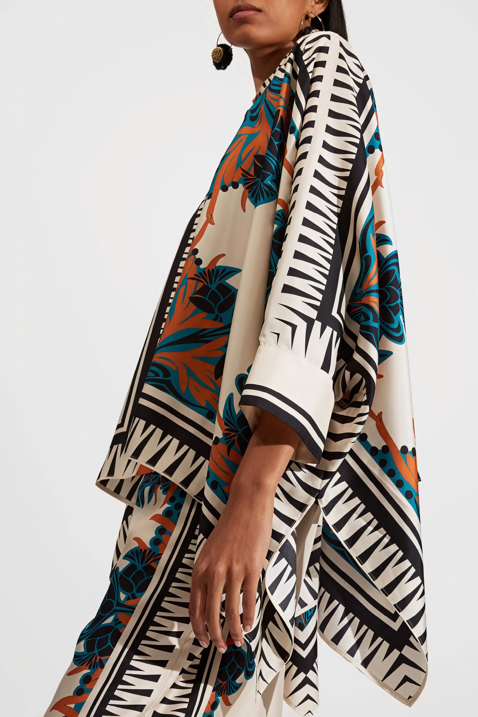 Completo Kimono di Seta con Pantaloni Ampi