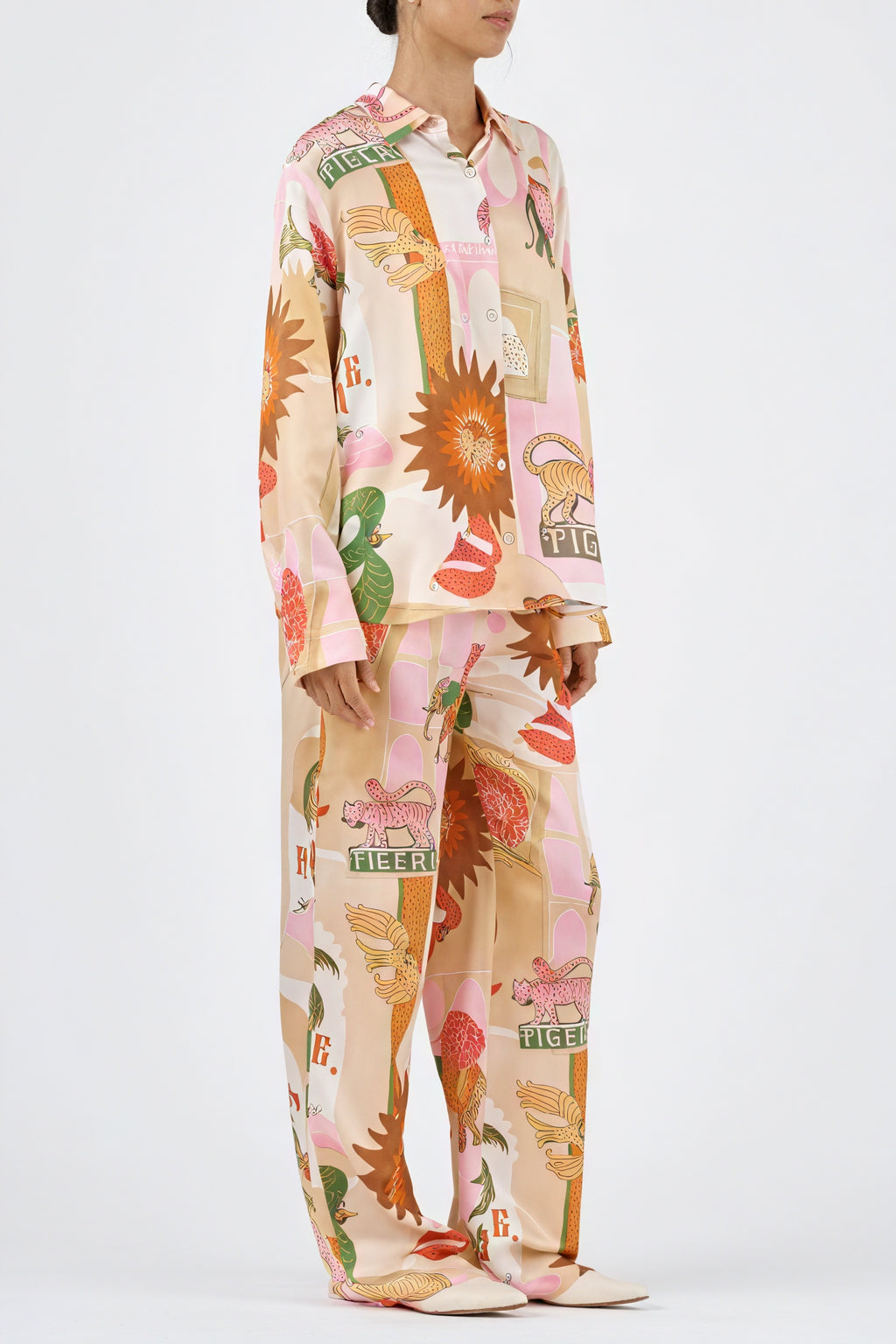 Pigiama di Seta Stampa Vivace