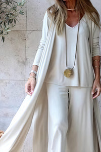 Completo Pantaloni Ampi e Cardigan Lungo