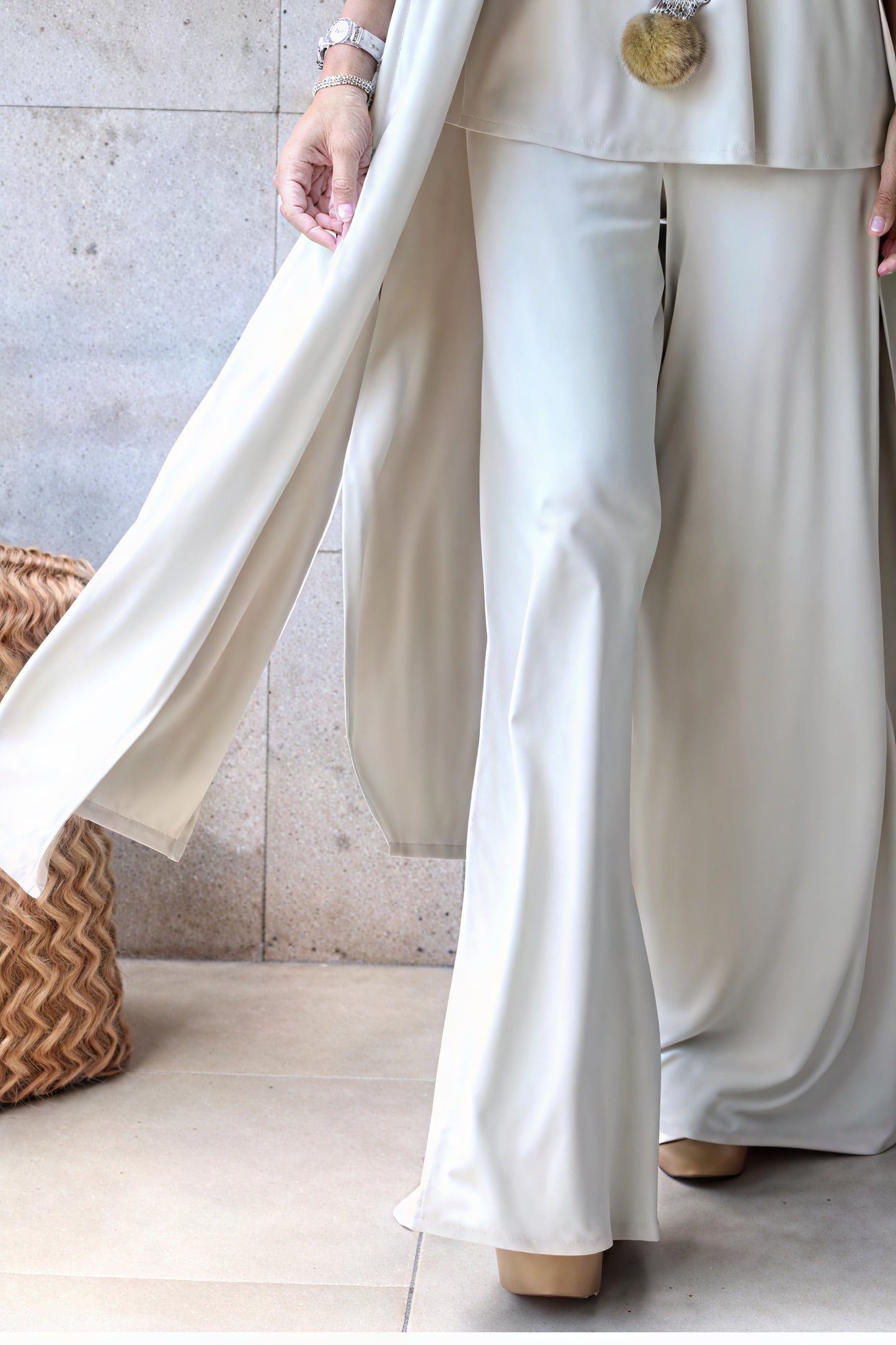 Completo Pantaloni Ampi e Cardigan Lungo