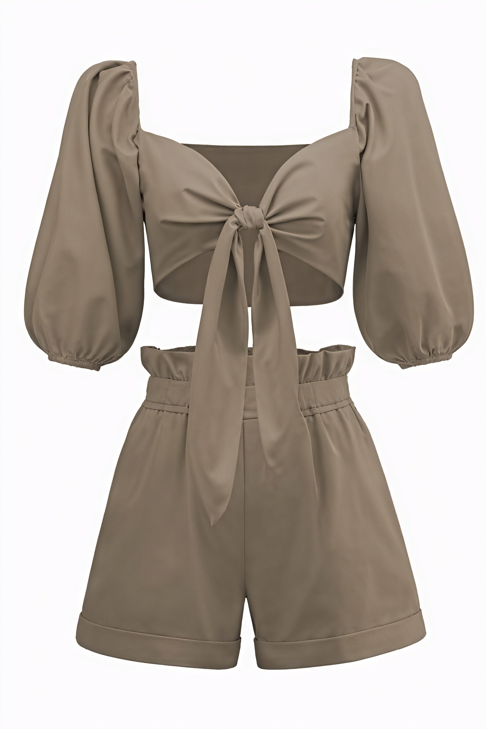 Completo Top Corto & Shorts Vita Alta