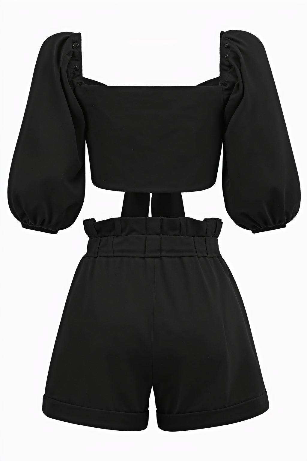 Completo Top Corto & Shorts Vita Alta